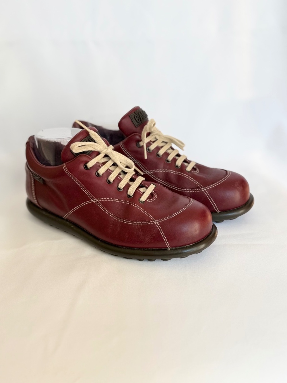 Camper Pelotas Ariel Burgundy Leather Sneakers EU 39 US 8-9.5 | Pristine Sole